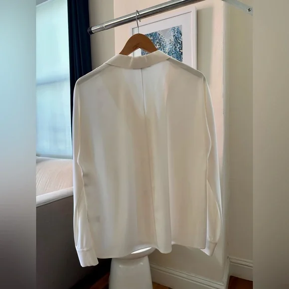 Lafayette 148 Ecru Silk Shirt - Picture 3 of 5